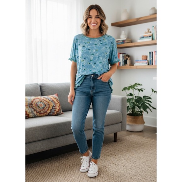 012-007 Sweet Treasures‎ Womens L Sleep Top Blouse Turtles Shirt Tshirt - Picture 1 of 7